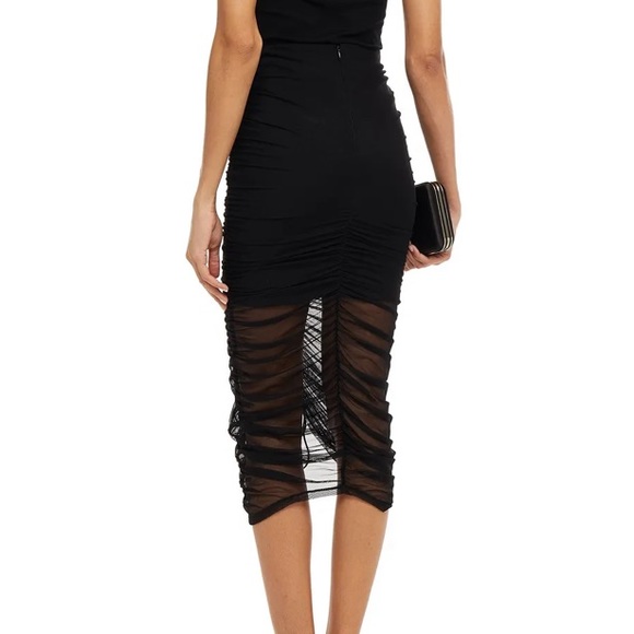 NWT Cinq A Sept/Cinq à Sept Ruched Mesh Tie Skirt, Size 4 - Picture 7 of 9